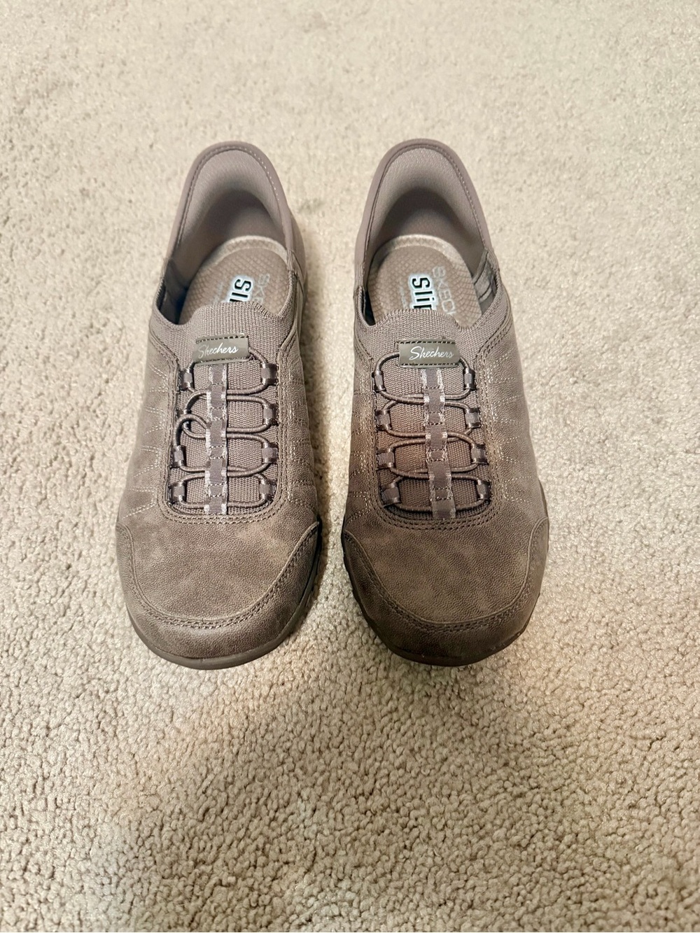 Skechers Relaxed Fit Women’s Casual Slip-On Shoes - Taupe-Sz 7- New in Box